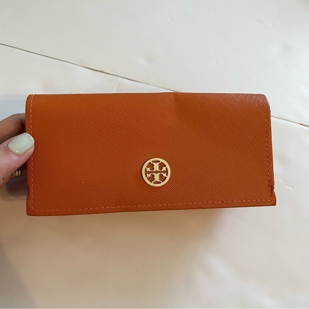 Tory Burch Orange Leather Sunglasses Case